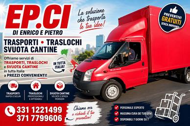 Effettuiamo trasporti traslochi e svuota cantine