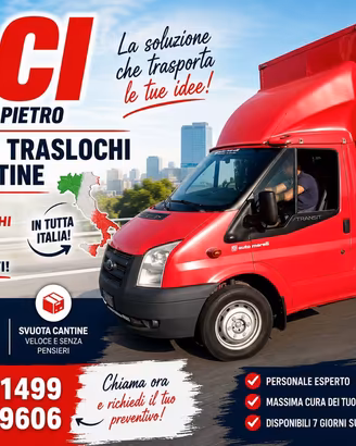 Effettuiamo trasporti traslochi e svuota cantine
