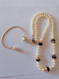 parure collana e bracciale in perle 