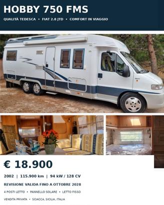 Hobby 750 FMS - Qualità tedesca e comfort
