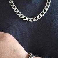 Set Uomo Collana + Bracciale in Acciaio Inox 