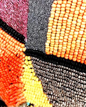 Borsa Artigianale con Ricamo di Perline Multicolor