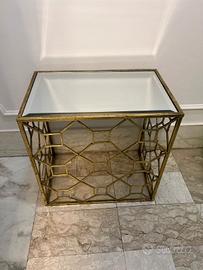 tavolino effetto antichizzato con specchio 