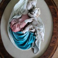 quadro ovale madonna con bambino