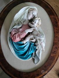 quadro ovale madonna con bambino