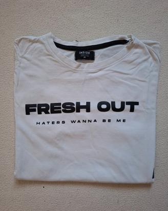 T-shirt Inside Fresh Out bianca mimetica