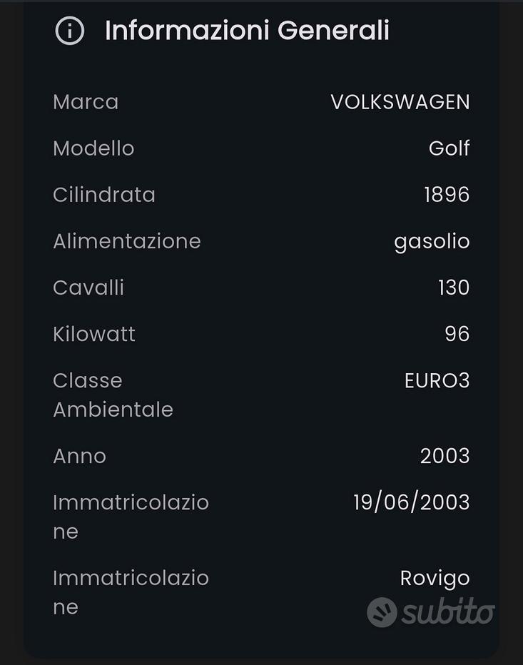VOLKSWAGEN Golf 4ª serie