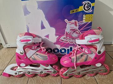 Pattini Rollerblade rosa/fucsia con luci tg.31-34