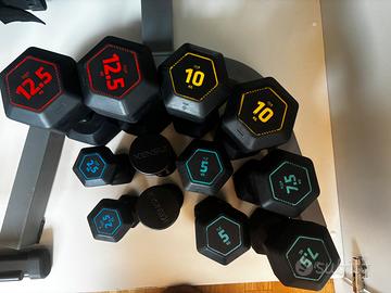 Manubri esagonali gommati - dumbbells