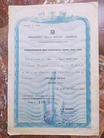 Diploma Campagne di Guerra 1940/1945