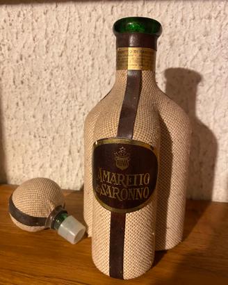 Rara bottoglia trilobata juta Amaretto di Saronno