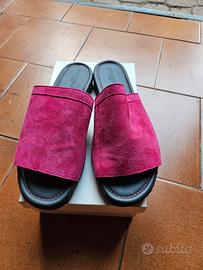 Ciabattine sabot camoscio fucsia Balearmania ibiza