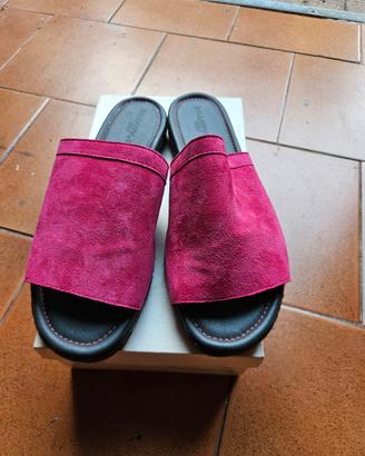 Ciabattine sabot camoscio fucsia Balearmania ibiza