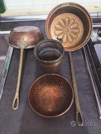 STOCK 4 PEZZI DI RAME VINTAGE