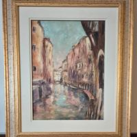 Quadro Ruggieri "Canale veneziano" olio su tela