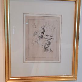 quadro stampa autentica antico filigrana design 