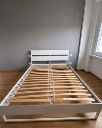 Letto Matrimoniale IKEA Bianco + Rete a Doghe