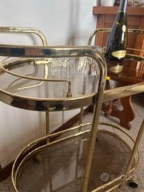 Carrello bar Vintage  ‘70 ottone e vetro - retró