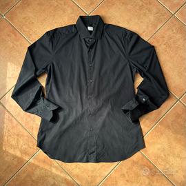 Camicia Xacus Nera Uomo Slim Fit Originale