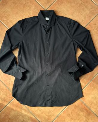 Camicia Xacus Nera Uomo Slim Fit Originale