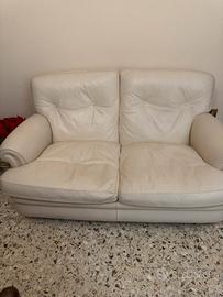 Frau divano in pelle bianco sporco 2 posti