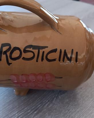 Brocca contenitore porta arrosticini in ceramica