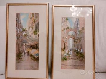 2 antichi acquerelli f.ti Yves Gianni, fine 800