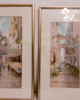 2 antichi acquerelli f.ti Yves Gianni, fine 800