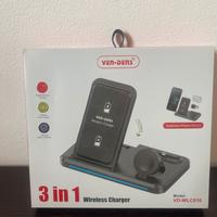 Wireless charger 3 in 1 confezione originale