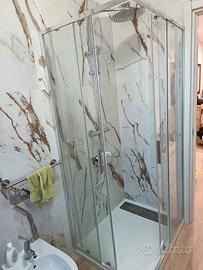 box doccia 80x100 angolare scorrevole vetro 6mm
