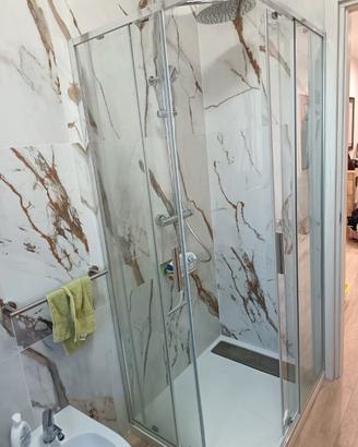 box doccia 80x100 angolare scorrevole vetro 6mm
