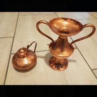 Set 2 oggetti ornamentali in rame 