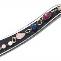 Bracciale: Rubino, Zaffiro, Quarzo Rosa, diaspro
