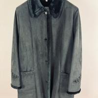 Montone Pelliccia vintage con ricami floreali