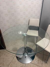 Tavolo rotondo in vetro