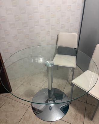 Tavolo rotondo in vetro