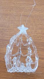 Ornamento natalizio in vetro trasparente