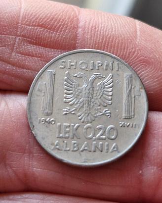 moneta 0.2 Lek Albania 1940