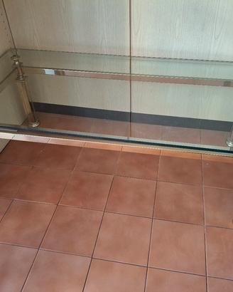 Tavolino da fumo in vetro e ottone