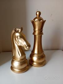 coppia scacchi decorativi regina e cavallo