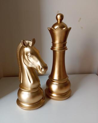 coppia scacchi decorativi regina e cavallo