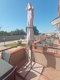 Ombrellone a palo laterale + mattonelle base