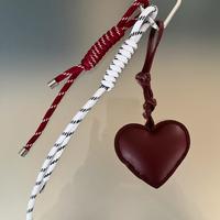 Portachiavi cuore borsetta charm rosso bianco