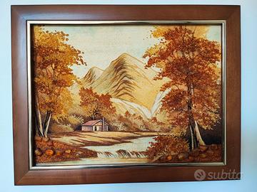 Quadro con pietre dure e graniglia di pietre