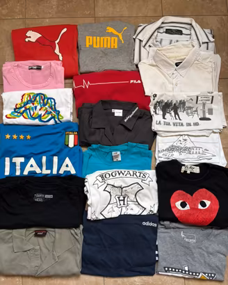 Lotto 18 t-shirt, polo, camicie tutte taglia L