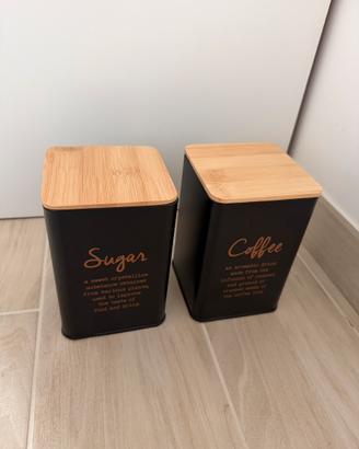 Contenitori metallo zucchero e caffè