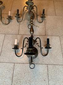 Lampadario chandelier Vintage Bronzo N.4