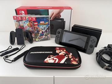 Nintendo Switch prima Gen + 5 giochi + Custodia