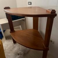 Porta tv in legno di noci ad angolo