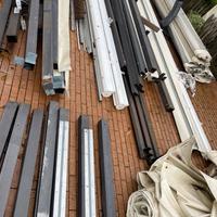 Gazebo 16m x 4m con chiusure superiori e laterali